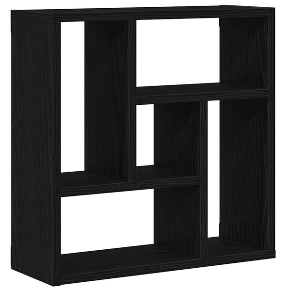 Fekete tölgy színű szerelt fa fali polc 45x16x45 cm