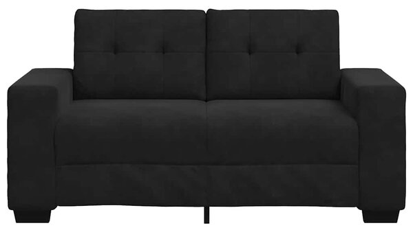 Fekete bársony loveseat kanapé 160x77x82 cm