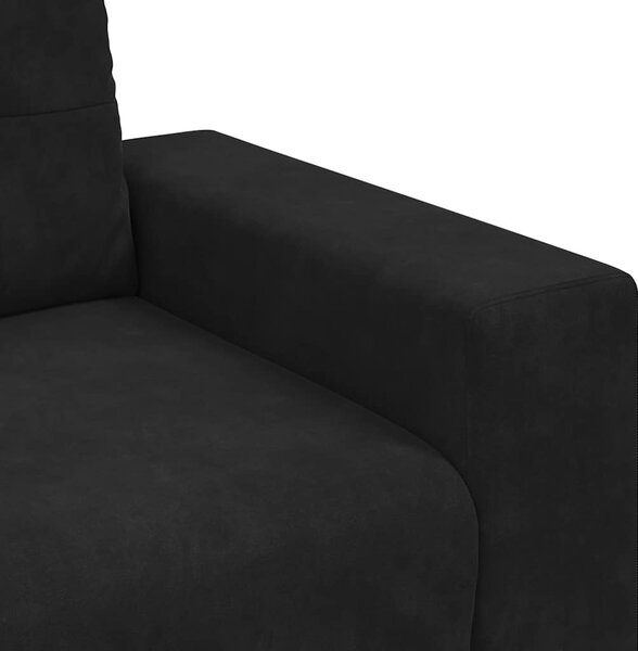 Fekete bársony loveseat kanapé 160x77x82 cm