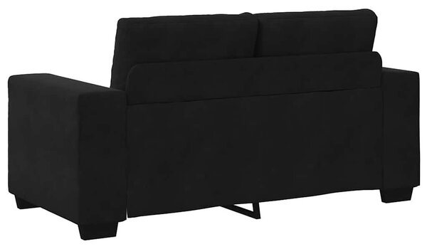 Fekete bársony loveseat kanapé 160x77x82 cm