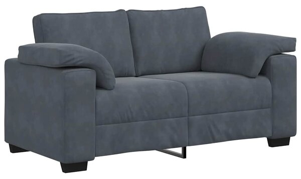 Sötétszürke bársony loveseat kanapé 160x77x82 cm