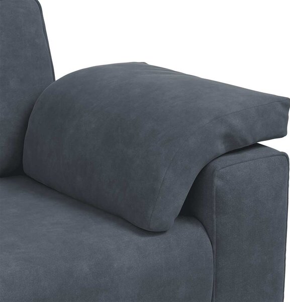 Sötétszürke bársony loveseat kanapé 160x77x82 cm