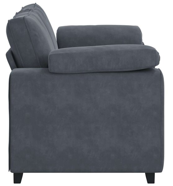 Sötétszürke bársony loveseat kanapé 160x77x82 cm