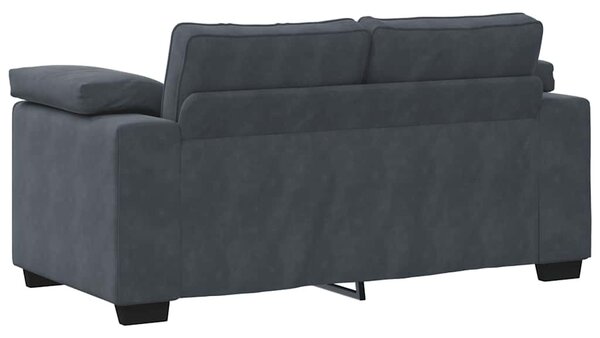 Sötétszürke bársony loveseat kanapé 160x77x82 cm