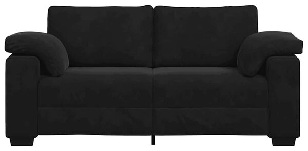 Fekete bársony loveseat kanapé 180x77x82 cm