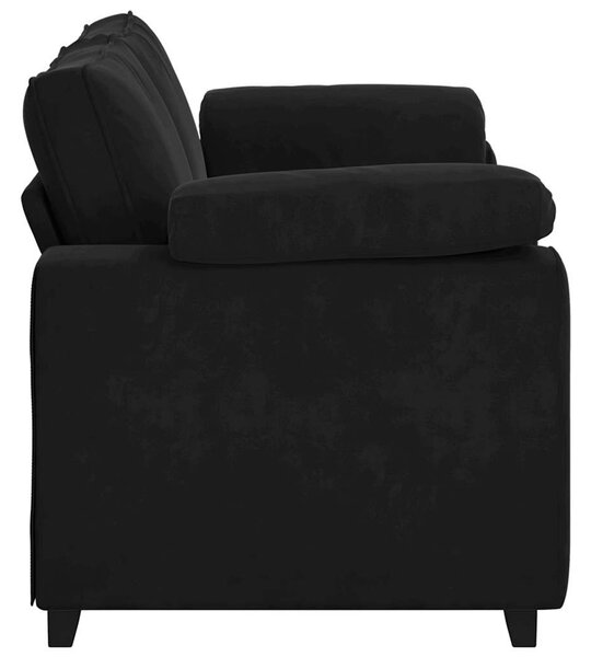 Fekete bársony loveseat kanapé 180x77x82 cm