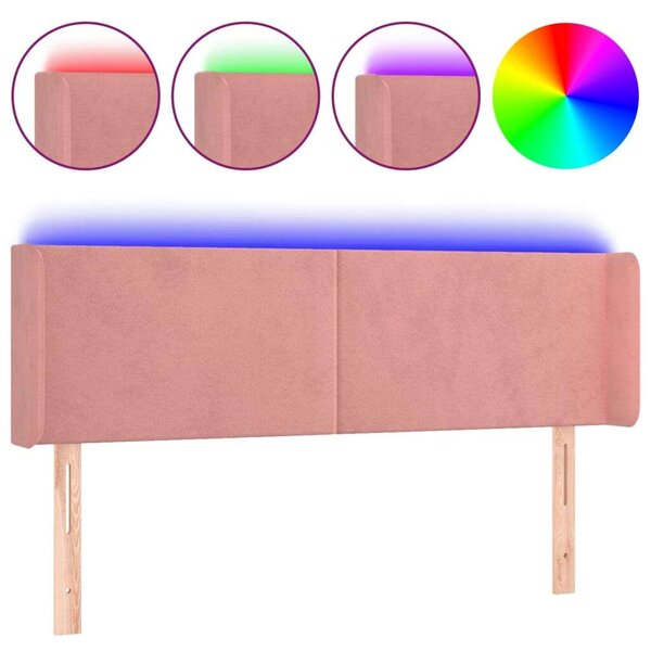Bársony LED Fejtámla - Rózsaszín - 147cm
