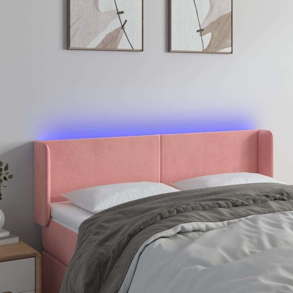 Bársony LED Fejtámla - Rózsaszín - 147cm