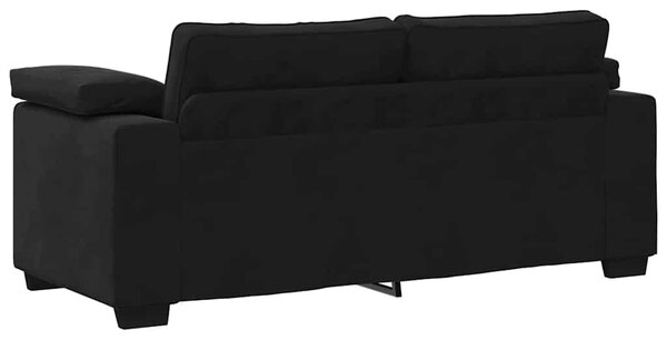 Fekete bársony loveseat kanapé 180x77x82 cm