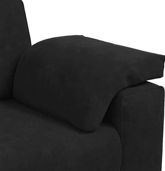 Fekete bársony loveseat kanapé 180x77x82 cm