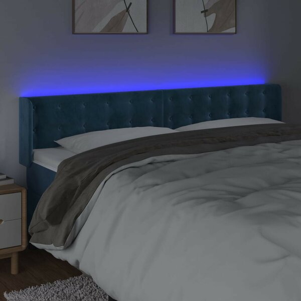 Bársony LED Fejtámla - Sötétkék - 203cm