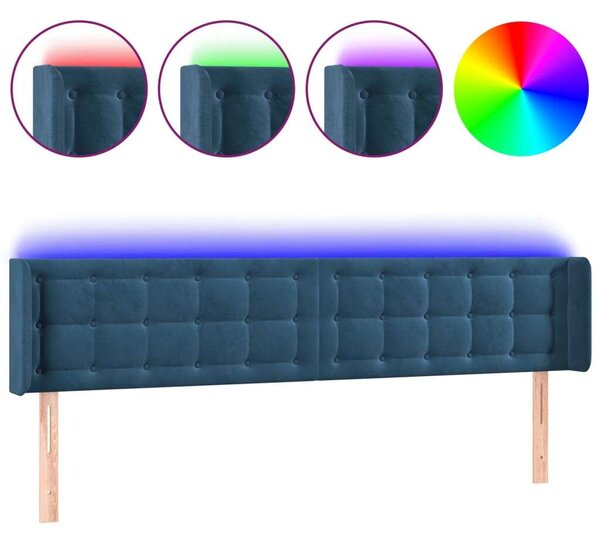 Bársony LED Fejtámla - Sötétkék - 203cm
