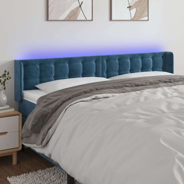Bársony LED Fejtámla - Sötétkék - 203cm
