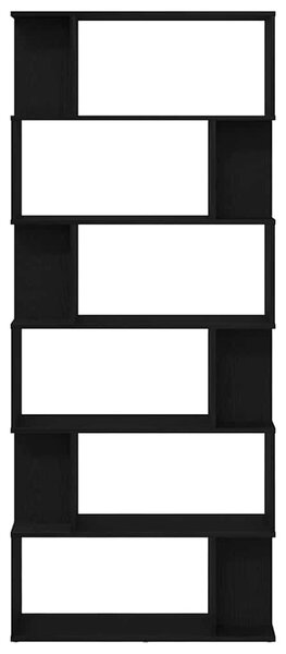 Fekete tölgy szerelt fa könyvespolc 80x24x190,5 cm