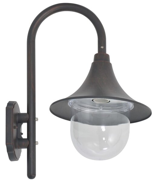 Bronzszínű alumínium kerti falilámpa, E27, 42 cm