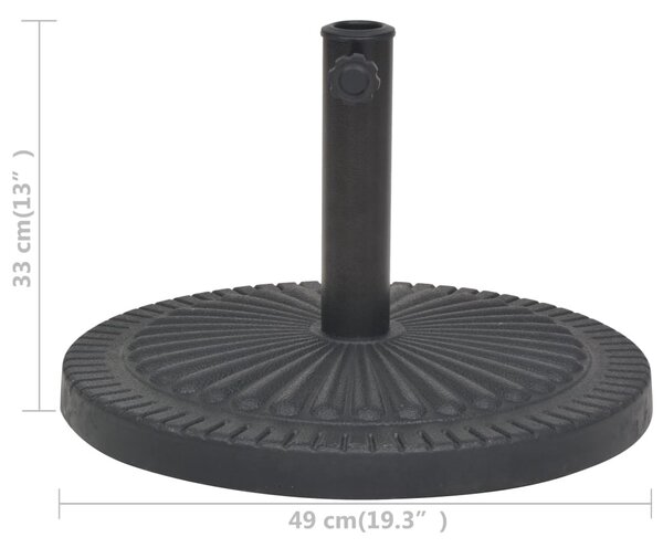 Kör alakú, fekete gyanta napernyő talp 14 kg