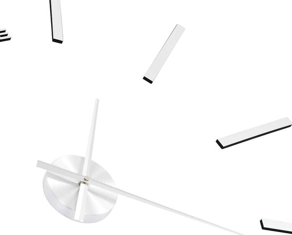 Modern küllemű ezüstszínű 3D falióra, 100 cm XXL méret