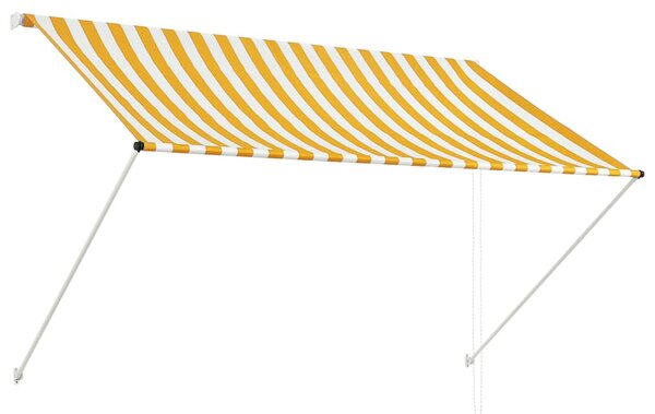Feltekerhető sárga és fehér napellenző 200 x 150 cm