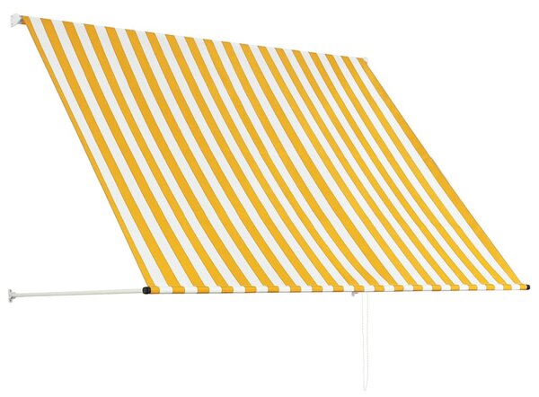 Feltekerhető sárga és fehér napellenző 200 x 150 cm