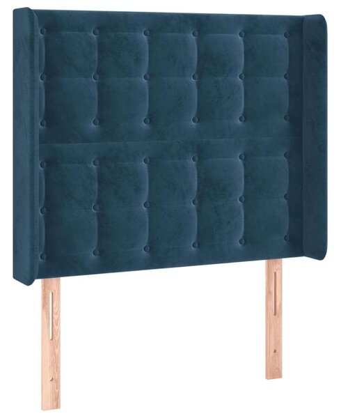 Bársony Fejtámla LED-del - Sötétkék - 93x16x118/128cm