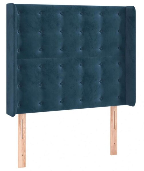 Bársony Fejtámla LED-del - Sötétkék - 93x16x118/128cm