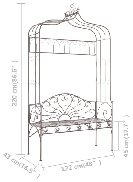 Barna antik vas kerti pad 122 cm