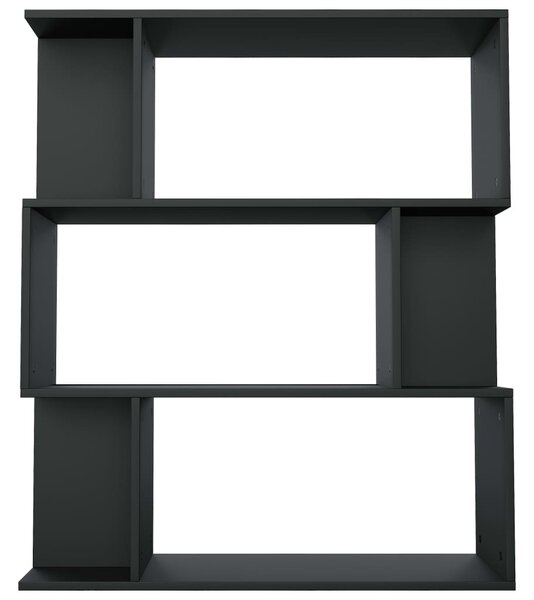 Fekete szerelt fa könyvszekrény/térelválasztó 80 x 24 x 96 cm