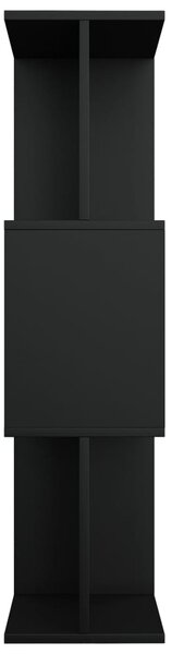 Fekete szerelt fa könyvszekrény/térelválasztó 80 x 24 x 96 cm