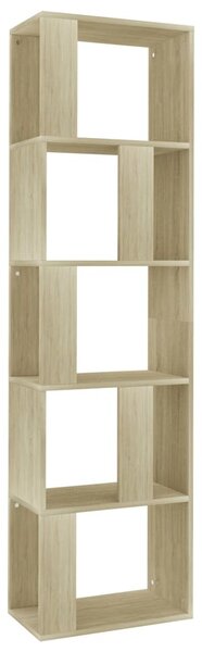 Sonoma tölgy szerelt fa könyvszekrény/térelválasztó 45x24x159cm