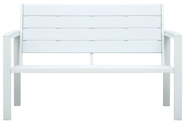 Fehér fautánzatú HDPE kerti pad 120 cm