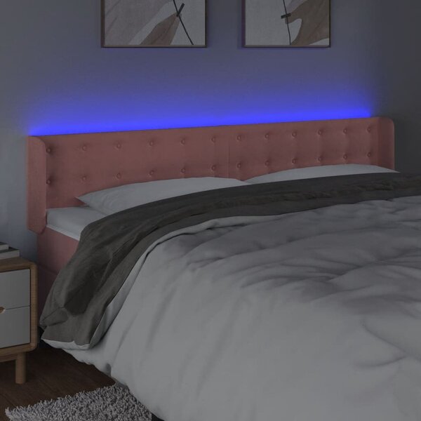 Bársony LED Fejtámla - Rózsaszín - 183cm