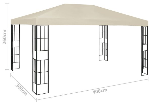 Krémszínű pavilon 3 x 4 m