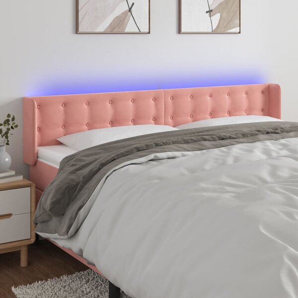 Bársony LED Fejtámla - Rózsaszín - 183cm