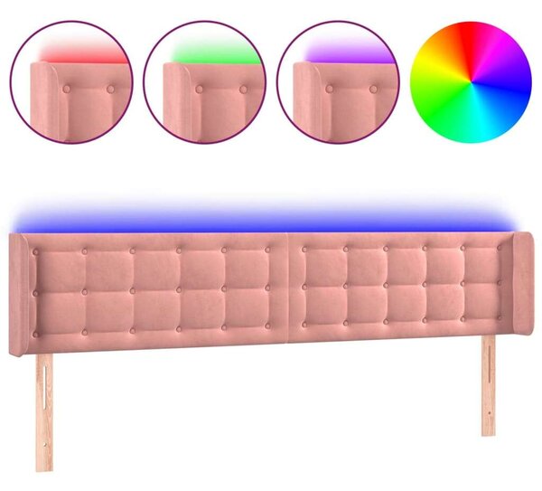 Bársony LED Fejtámla - Rózsaszín - 183cm
