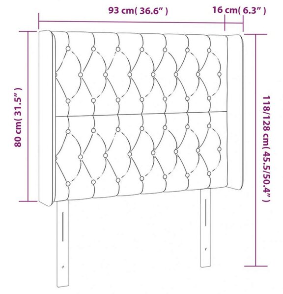 Bársony LED Fejtámla - Világosszürke - 93x128cm