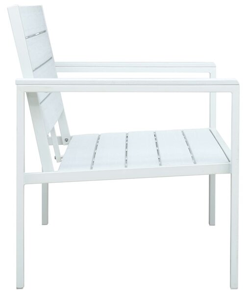 Fehér fautánzatú HDPE kerti pad 120 cm