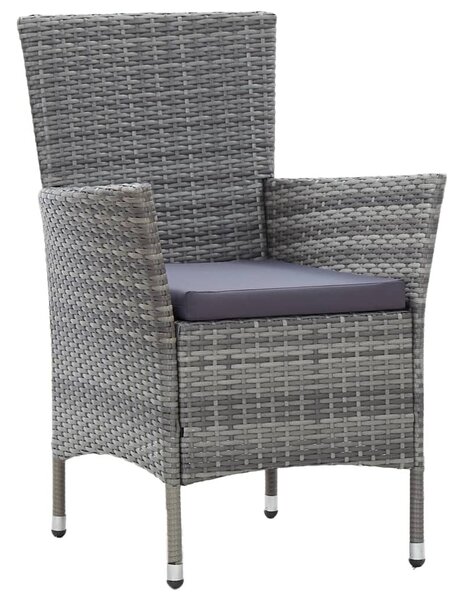 9 részes szürke polyrattan kültéri étkezőgarnitúra párnákkal