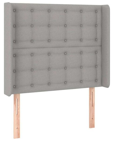 LED-es Fejtámla - Világosszürke Szövet - 93x16x118/128cm