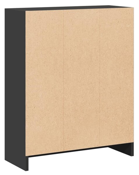 Fekete szerelt fa könyvespolc 60 x 24 x 76 cm