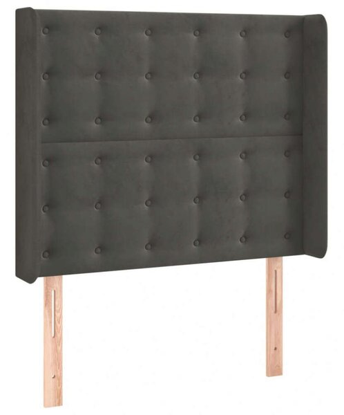 Bársony LED Fejtámla - Sötétszürke - 93x16x118/128cm