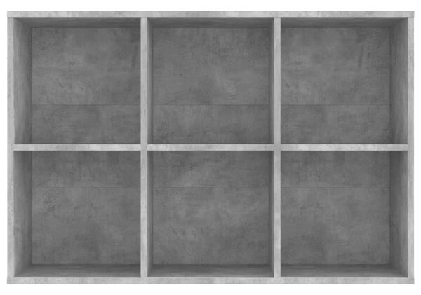 Betonszürke szerelt fa könyv-/tálalószekrény 66x30x98 cm
