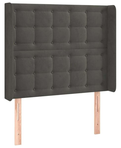 Bársony LED Fejtámla - Sötétszürke - 93x16x118/128cm