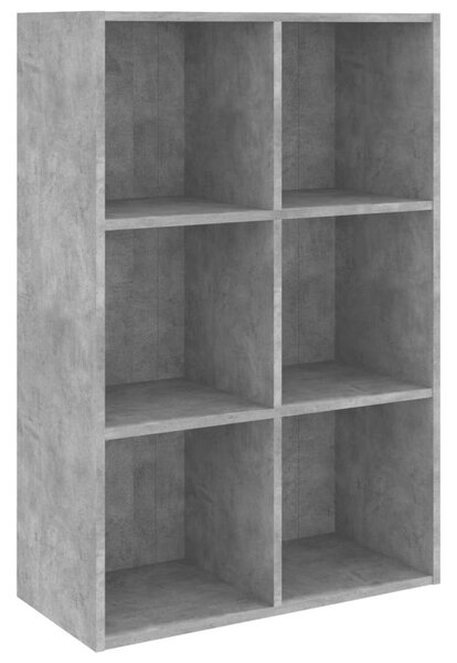 Betonszürke szerelt fa könyv-/tálalószekrény 66x30x98 cm