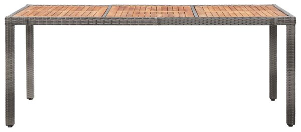 9 részes szürke polyrattan kerti étkezőszett párnákkal