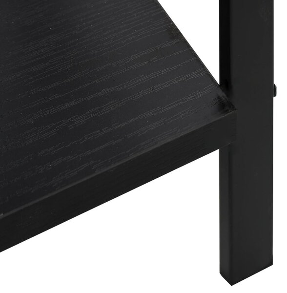 4 szintes fekete szerelt fa könyvespolc 60 x 27,6 x 124,5 cm