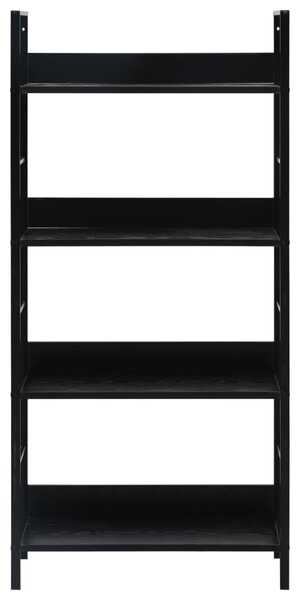4 szintes fekete szerelt fa könyvespolc 60 x 27,6 x 124,5 cm