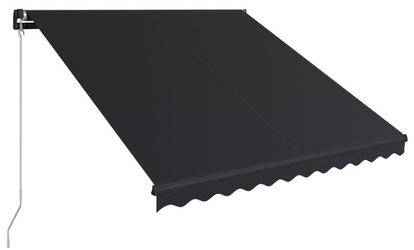 Antracitszürke kézzel behúzható napellenző 300 x 250 cm