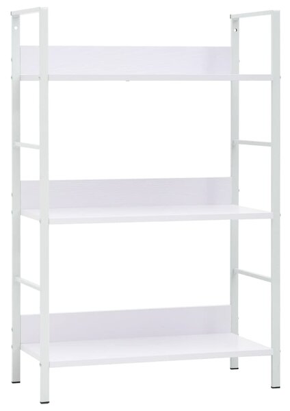 3 szintes fehér szerelt fa könyvespolc 60 x 27,6 x 90,5 cm