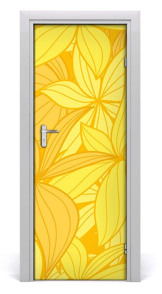 Poszter tapéta ajtóra sárga virágok 75x205