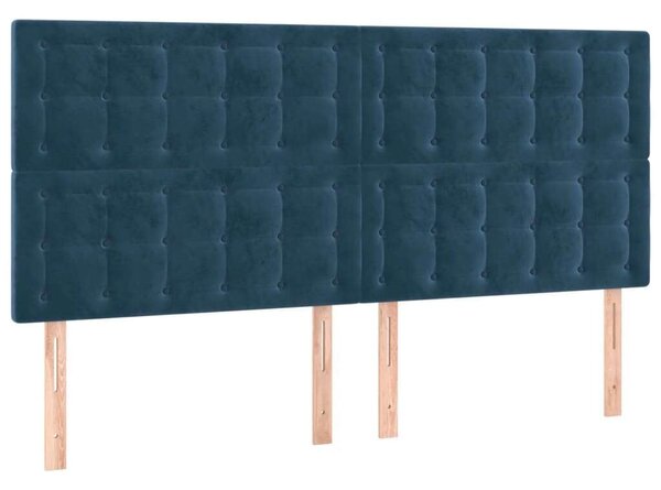 Bársony Fejtámla LED-del - Sötétkék - 200x128cm